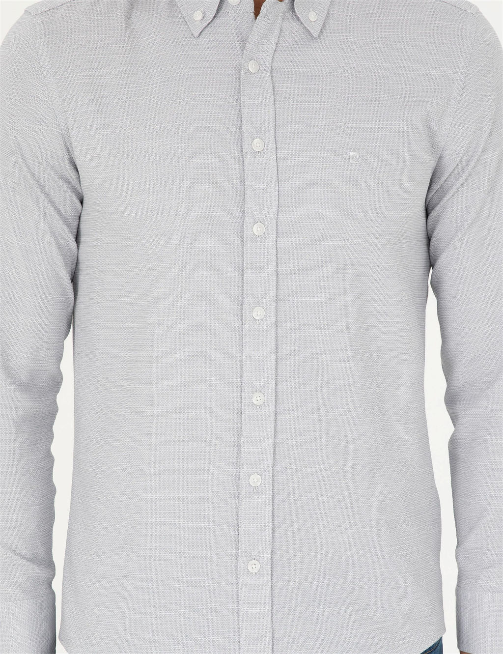 Gri Slim Fit Uzun Kollu G_mlek - Pierre cardin фото 6