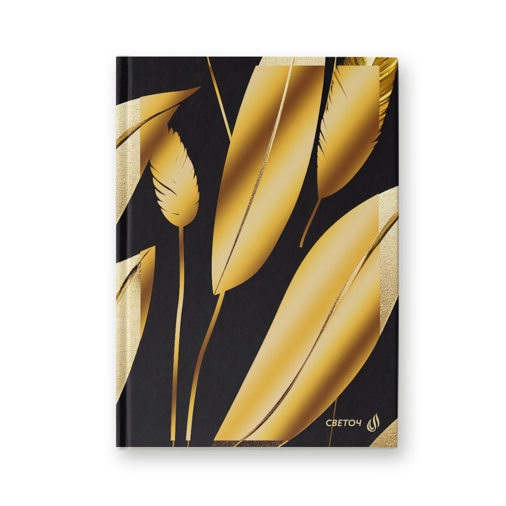 Светоч Бизнес-блокнот, мат. лам. + тис. золотой фольгой, тониров. блок ББ97 евроформат 64 л. 24 шт. французская клетка Золотые листья 01155