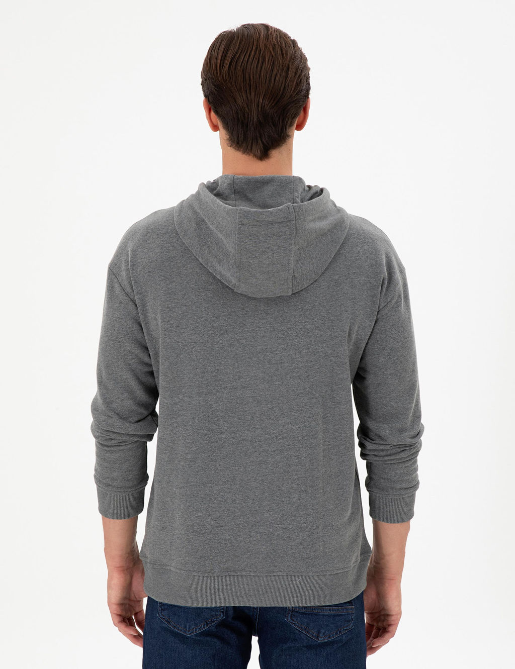 Мужской базовый свитшот антрацитовый меланж Неожиданная скидка в корзине - U.s. polo assn фото 5