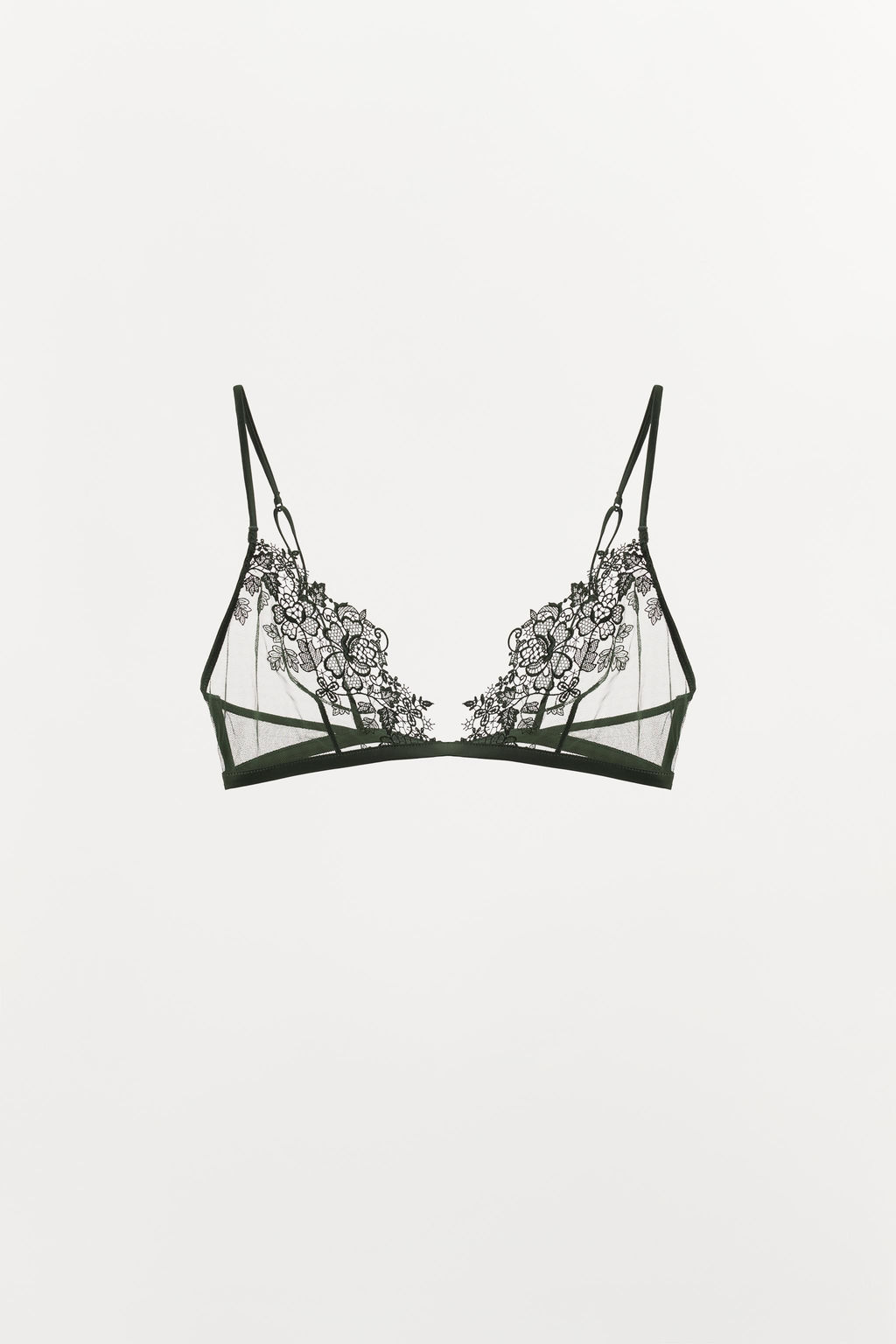 LACE MESH TRIANGLE BRA - Zara фото 2