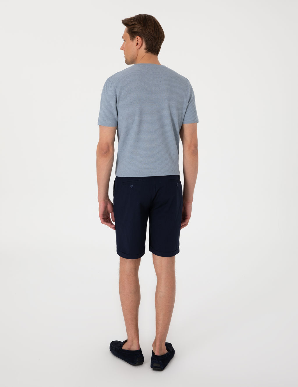 Lacivert Slim Fit Beli Lastikli Ba_c_kl_ Dokuma _ort