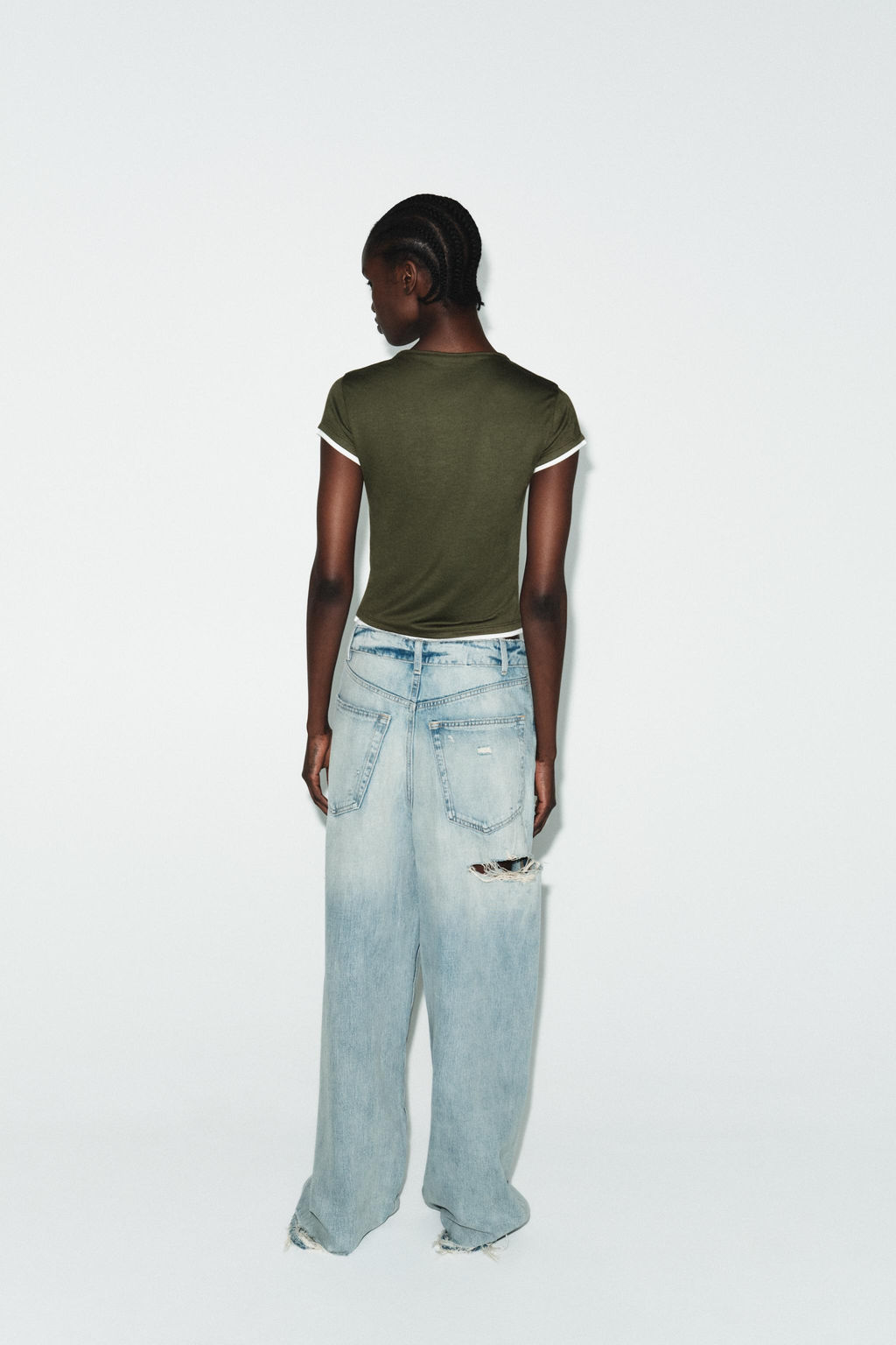 CONTRAST TRIM T-SHIRT - Zara фото 11