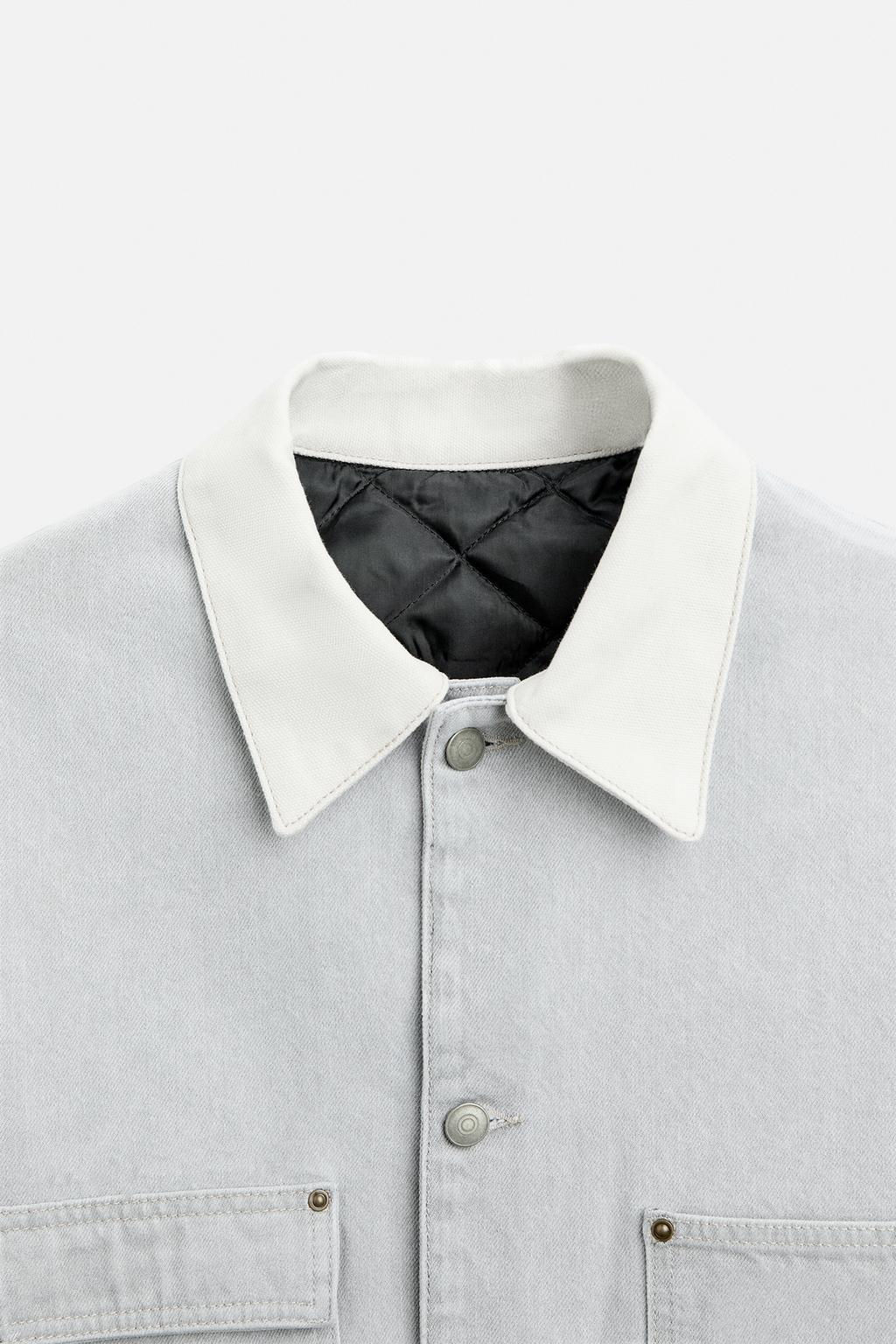 DENIM JACKET WITH CONTRAST COLLAR - LIMITED EDITION - Zara фото 9