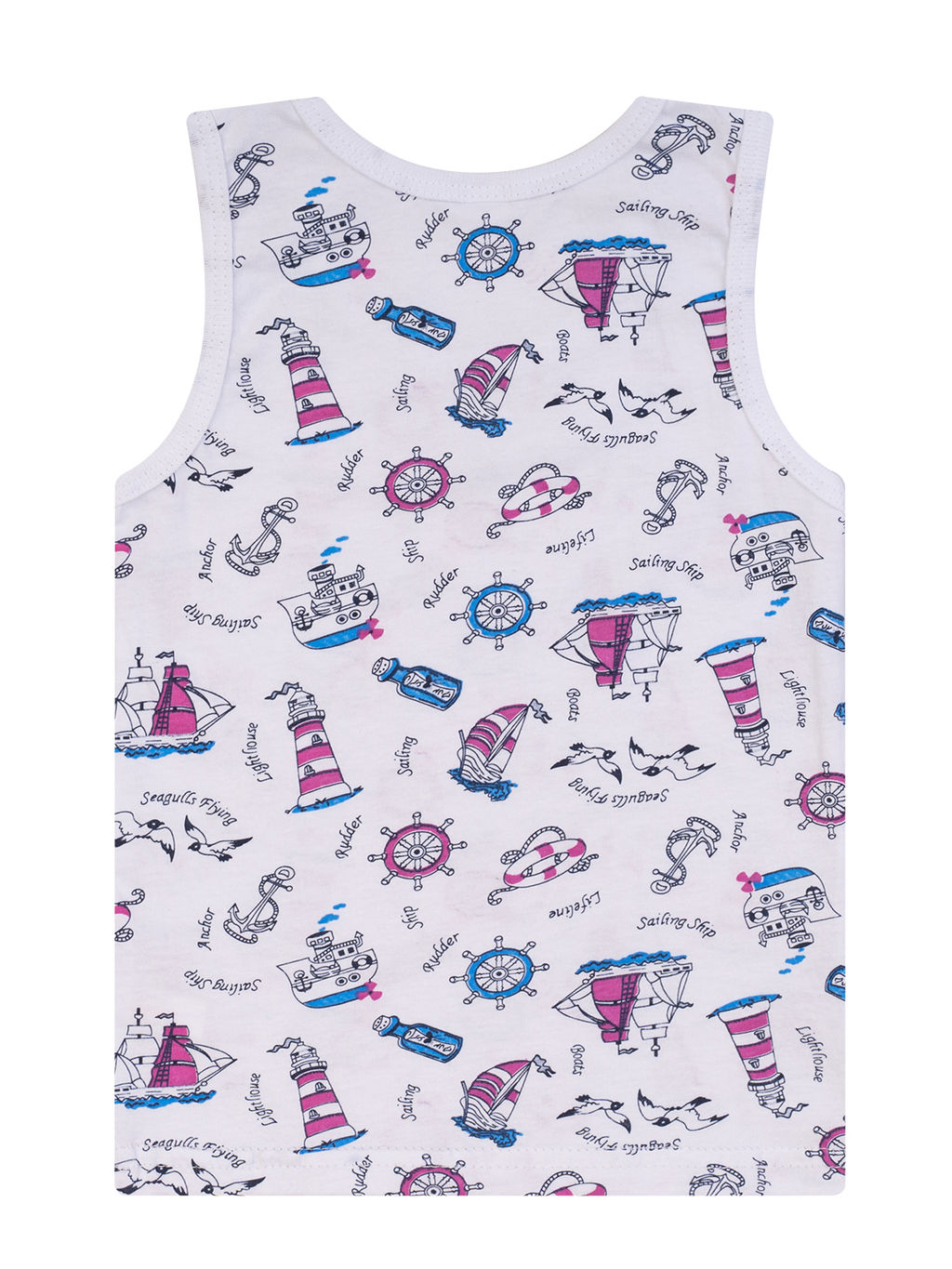 Майка детская белая принт корабль