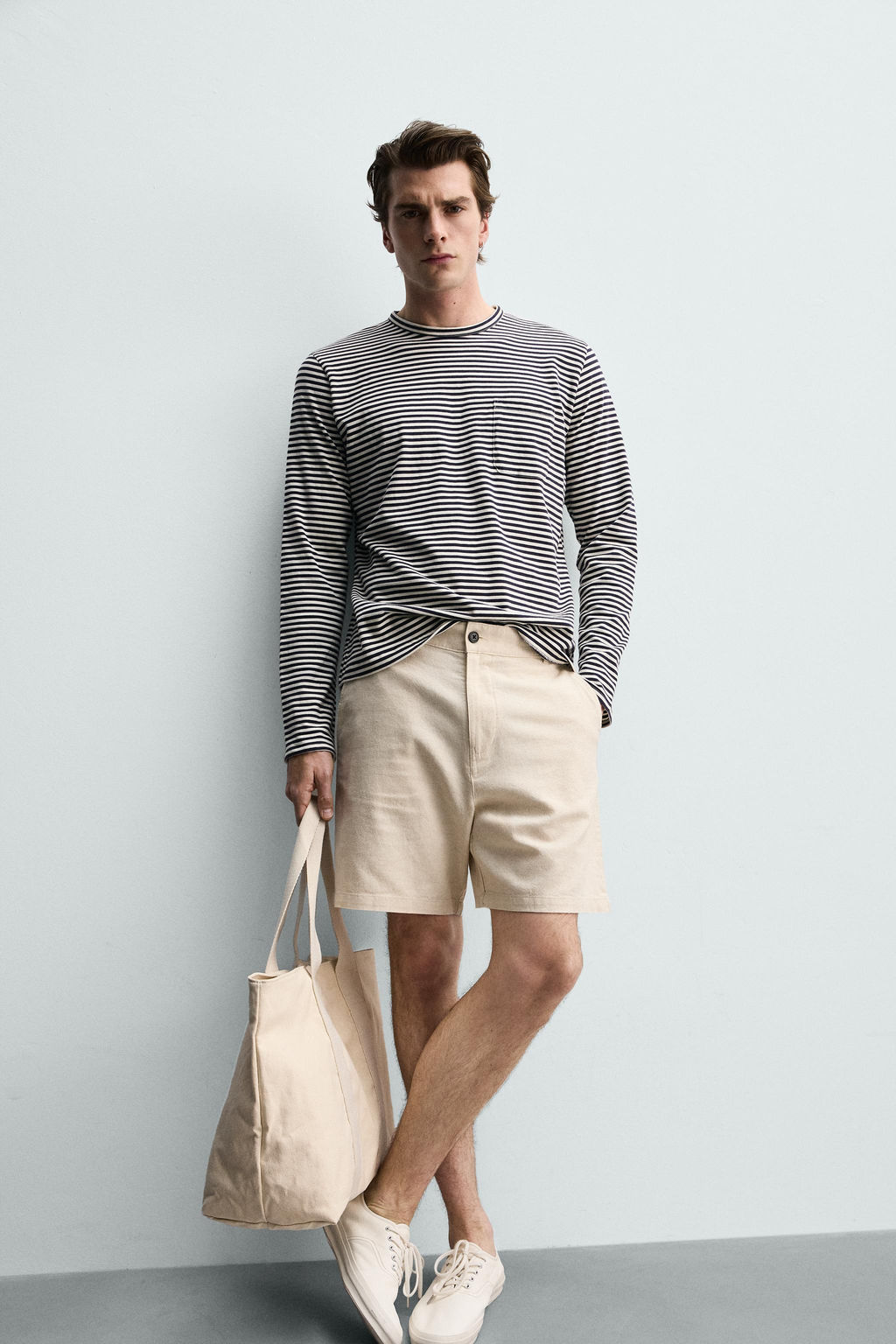 BERMUDA REGULAR FIT ESTRUCTURA / Beige claro - Zara фото 6