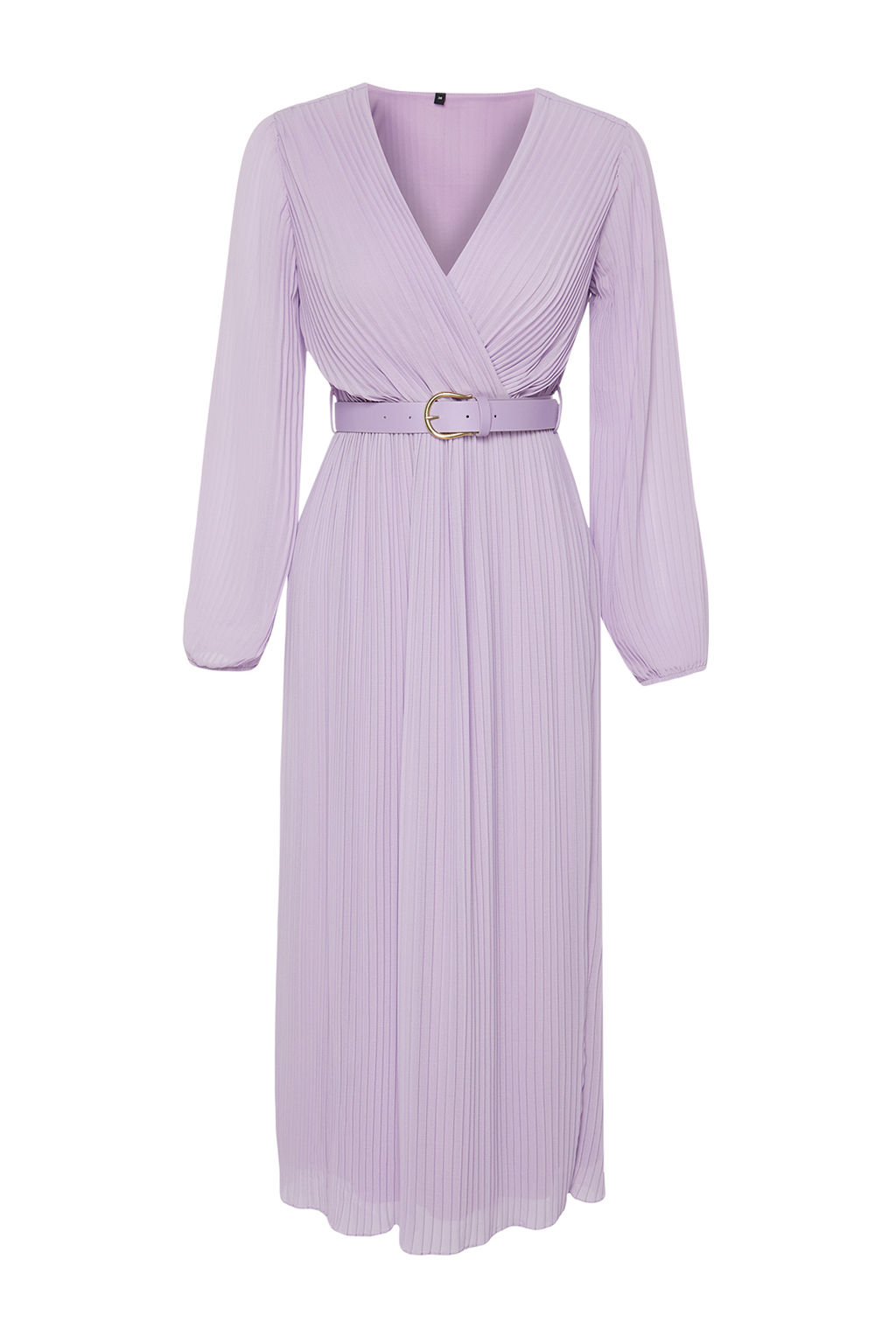 TRENDYOLMILLA Siyah Kemerli A Kesim Piliseli Maxi Astarl? Sifon Dokuma Elbise TWOAW24EL00471  фото 7