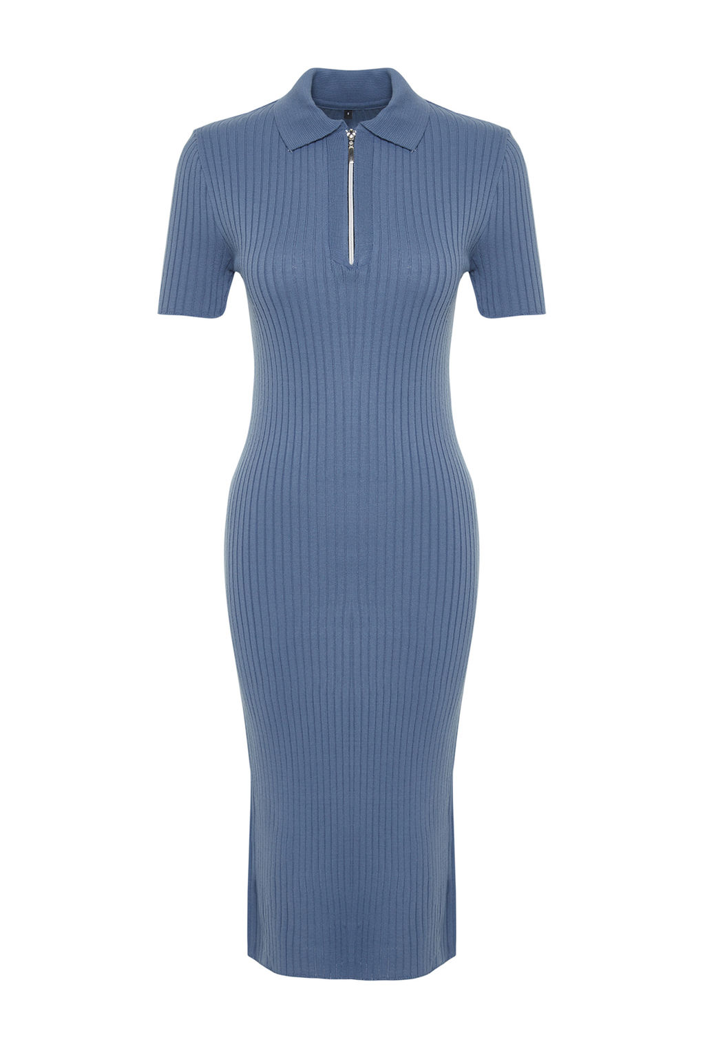 TRENDYOLMILLA Pembe Duz Midi Polo Yaka Triko Elbise TWOSS24EL00353  фото 7