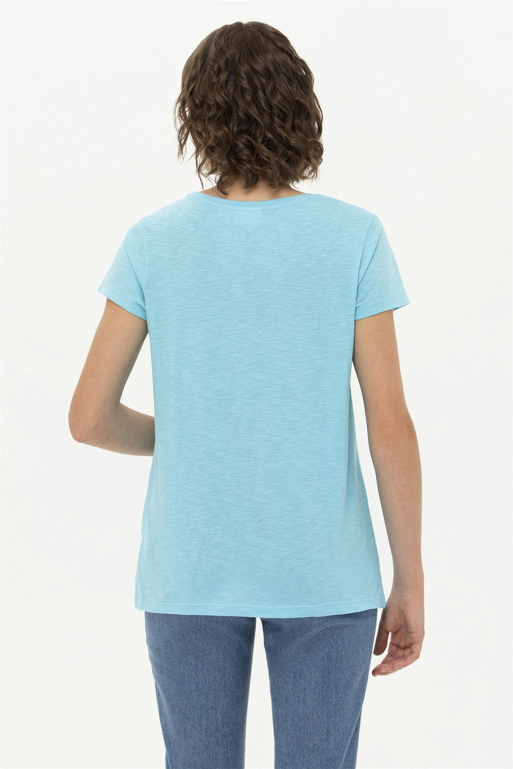 Женская бирюзовая футболка с круглым вырезом Неожиданная скидка в корзине - U.s. polo assn фото 5