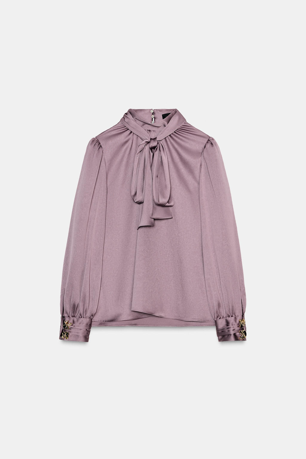 SATIN SHIRT WITH BOW - Zara фото 8