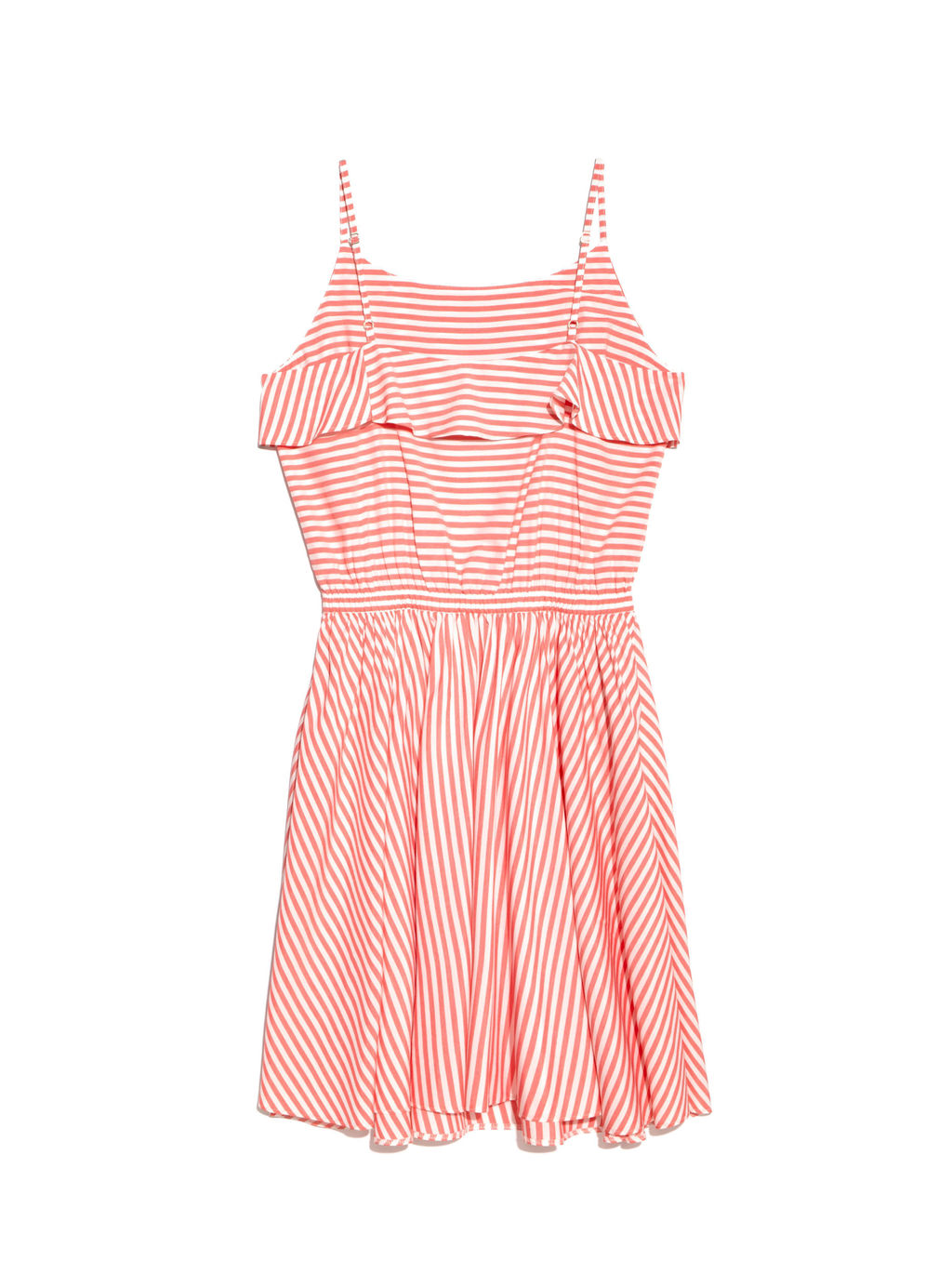 CONTE Ультрамодное платье в полоску на тонких бретелях LPL 911 white-coral - Conte elegant фото 2