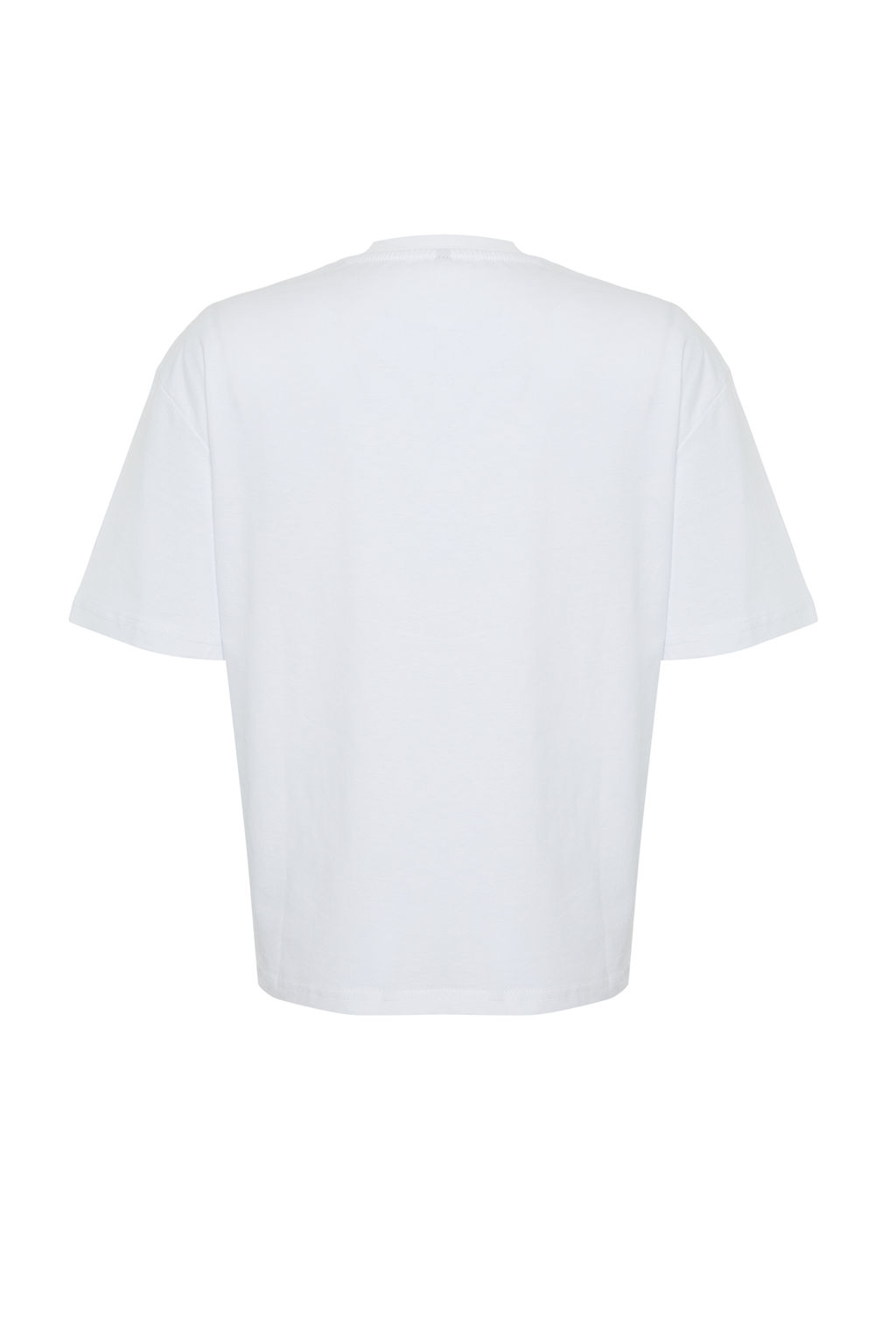 TRENDYOLMILLA Beyaz Bask?l? Premium %100 Pamuk Relaxed/Rahat Kesim Orme T-Shirt TWOSS24TS00178  фото 20