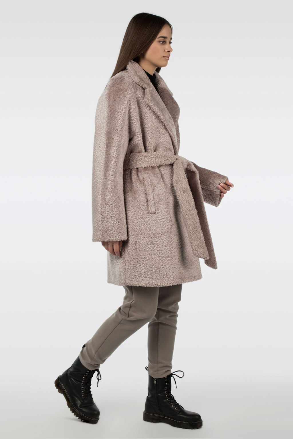 02-3069 Пальто женское утепленное (пояс) - El podio фото 5