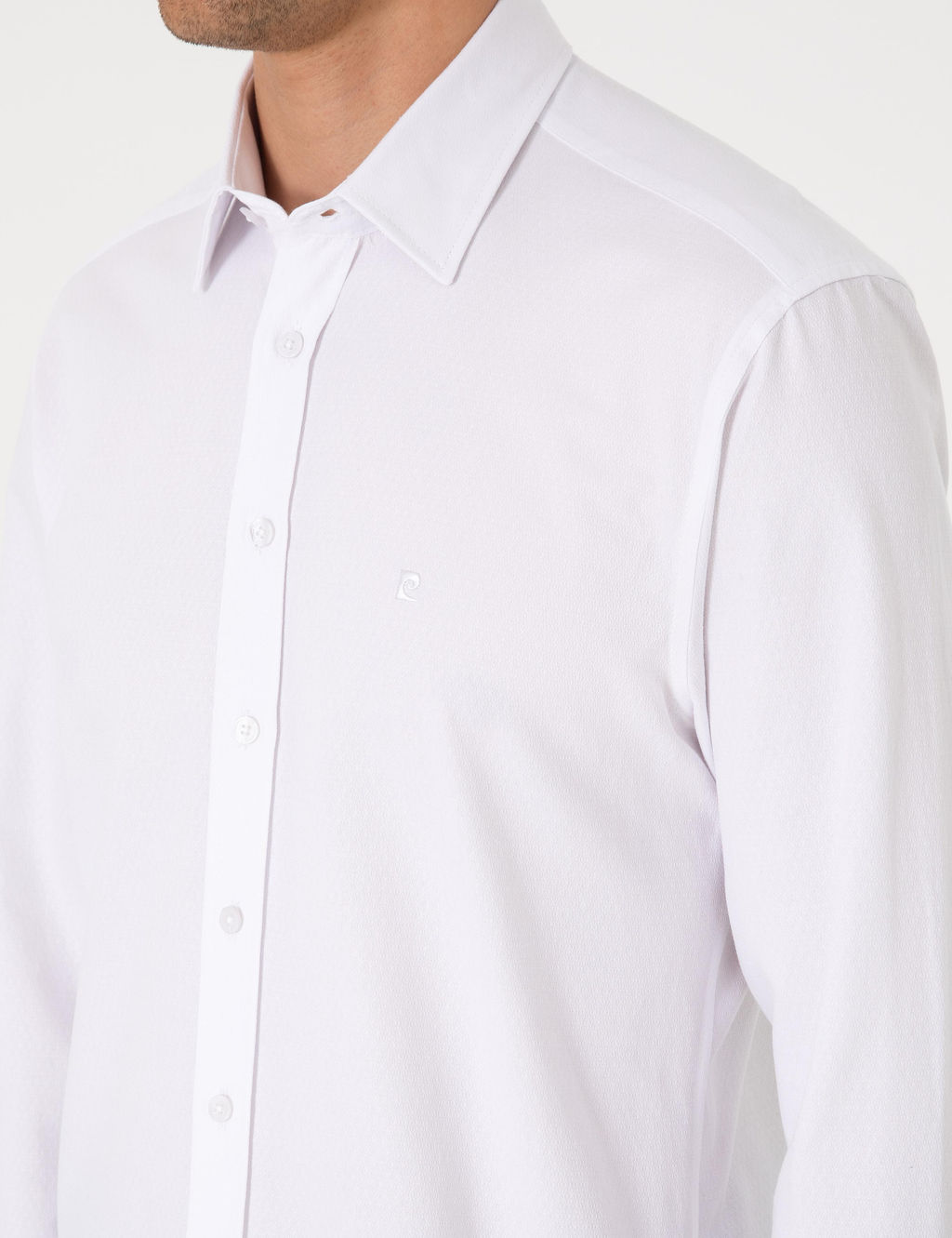 Beyaz Slim Fit Uzun Kollu G_mlek - Pierre cardin фото 7