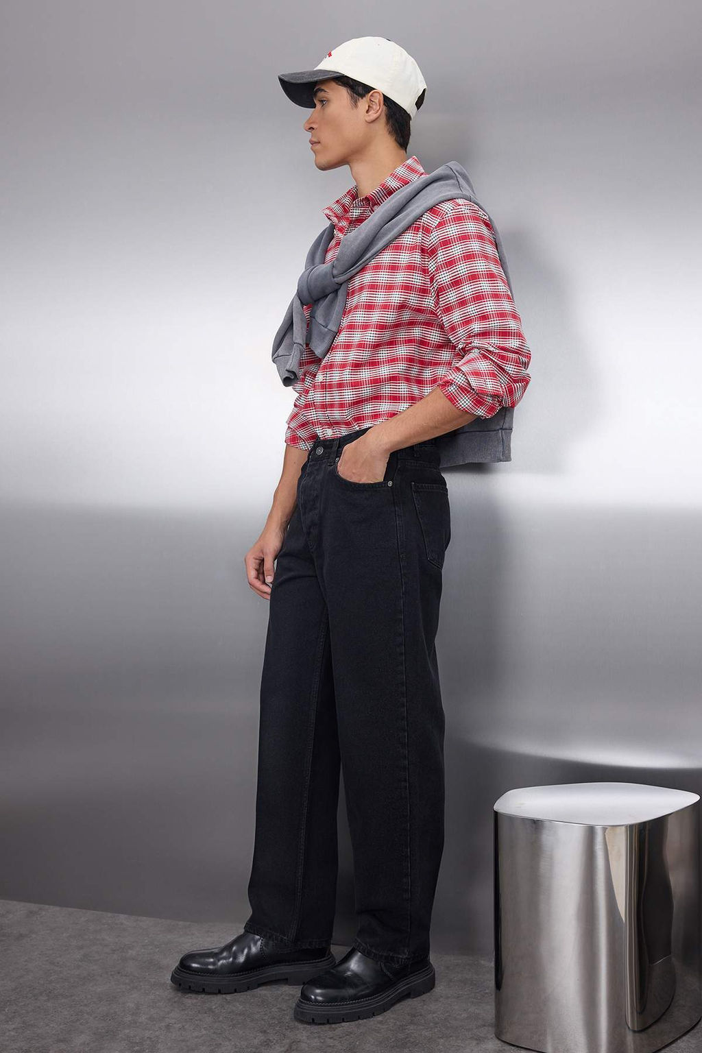 TRENDYOL MAN Ac?k Mavi %100 Pamuk Baggy Fit Jeans Bol Kot Pantolon TMNAW24JE00027 - Trendyolmilla фото 72