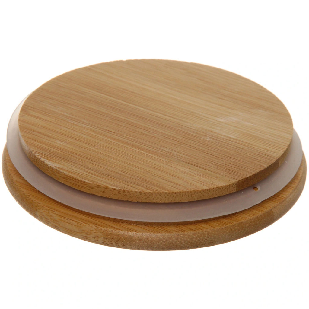 Банка для продуктов стеклянная "Хай-Тек" в наборе 3*400мл с бамбуковой крышкой 11*6см