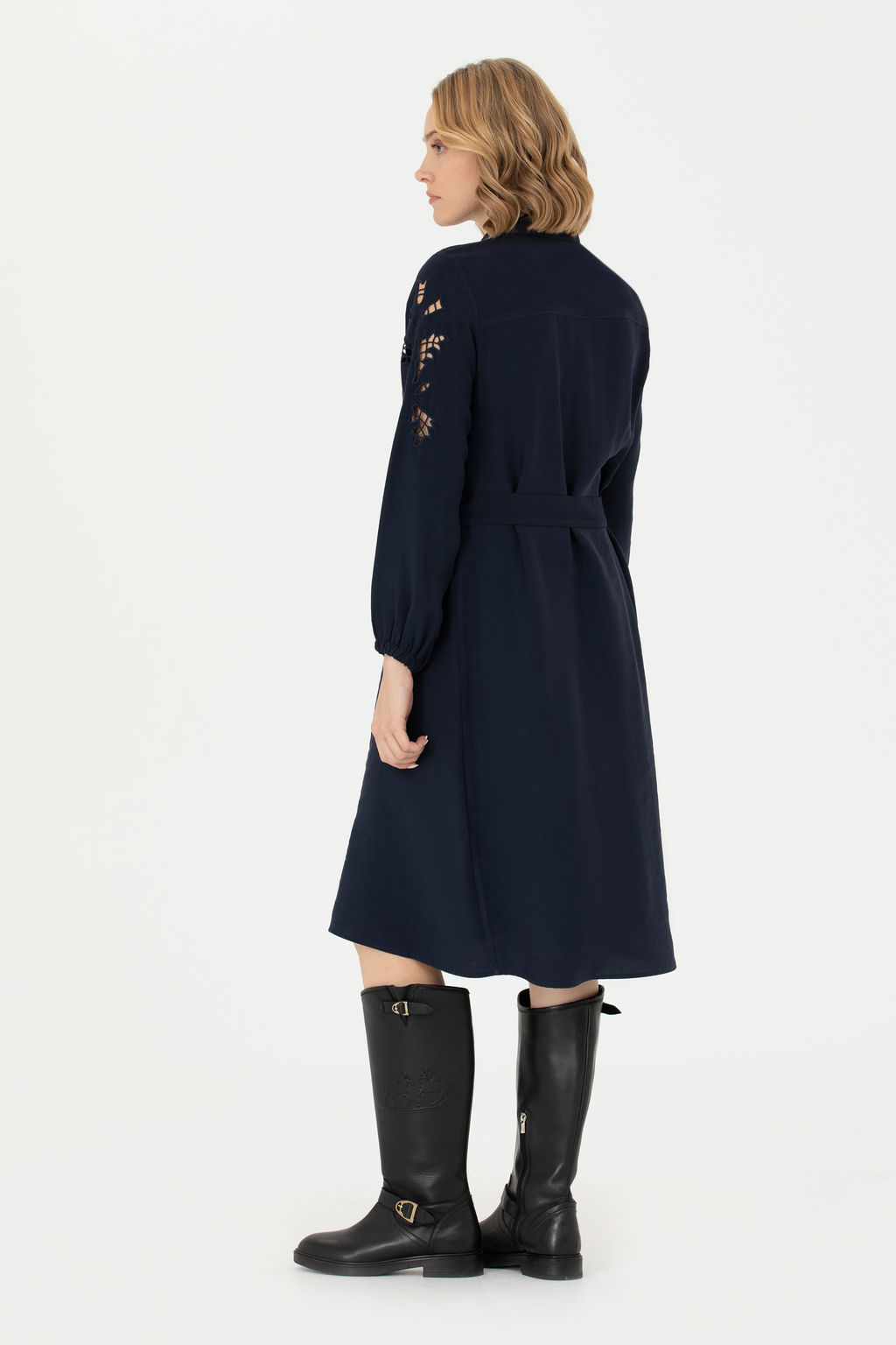 Женское темно-синее тканое платье - U.s. polo assn фото 12