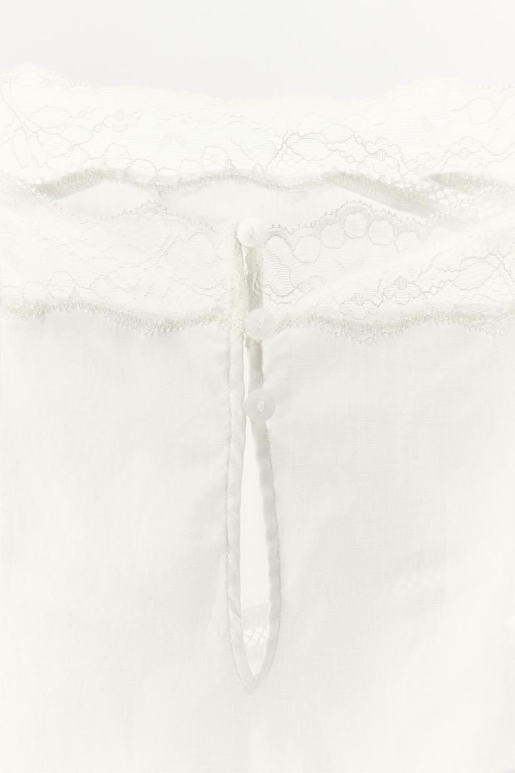 LACE LADDER STITCH TOP - Zara фото 9