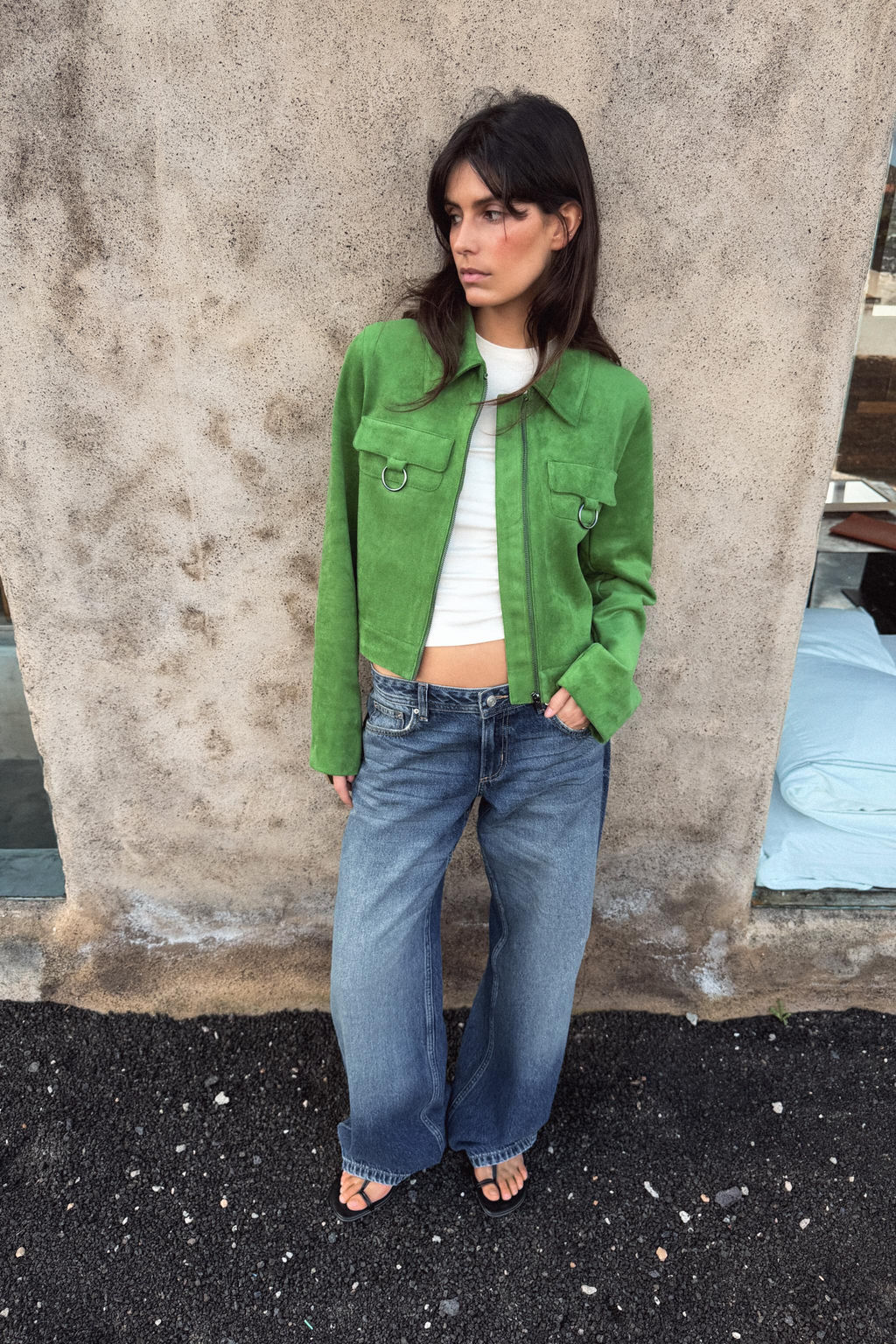 FAUX SUEDE CROP JACKET - Zara фото 4