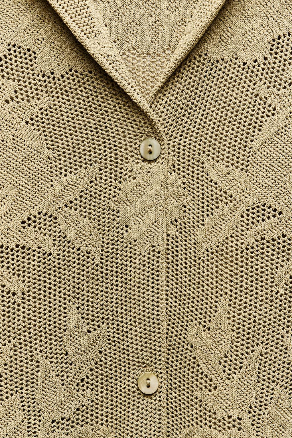 OVERSIZE JACQUARD KNIT POLO SHIRT - Zara фото 7