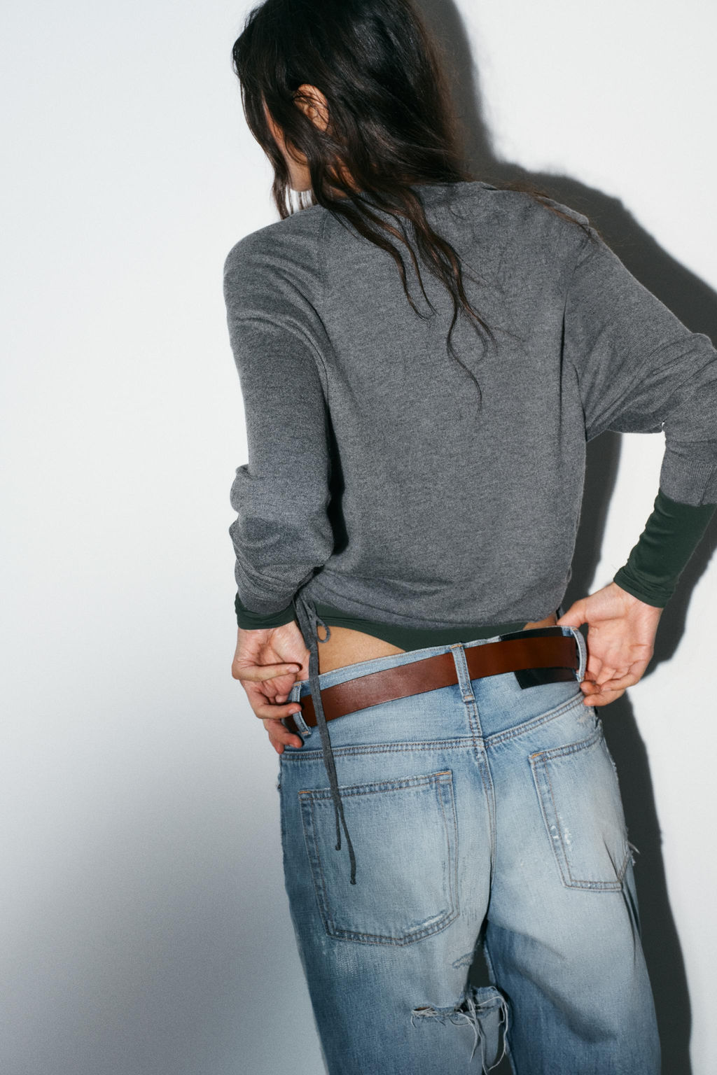 KNIT SWEATER WITH TIE DETAILS - Zara фото 7