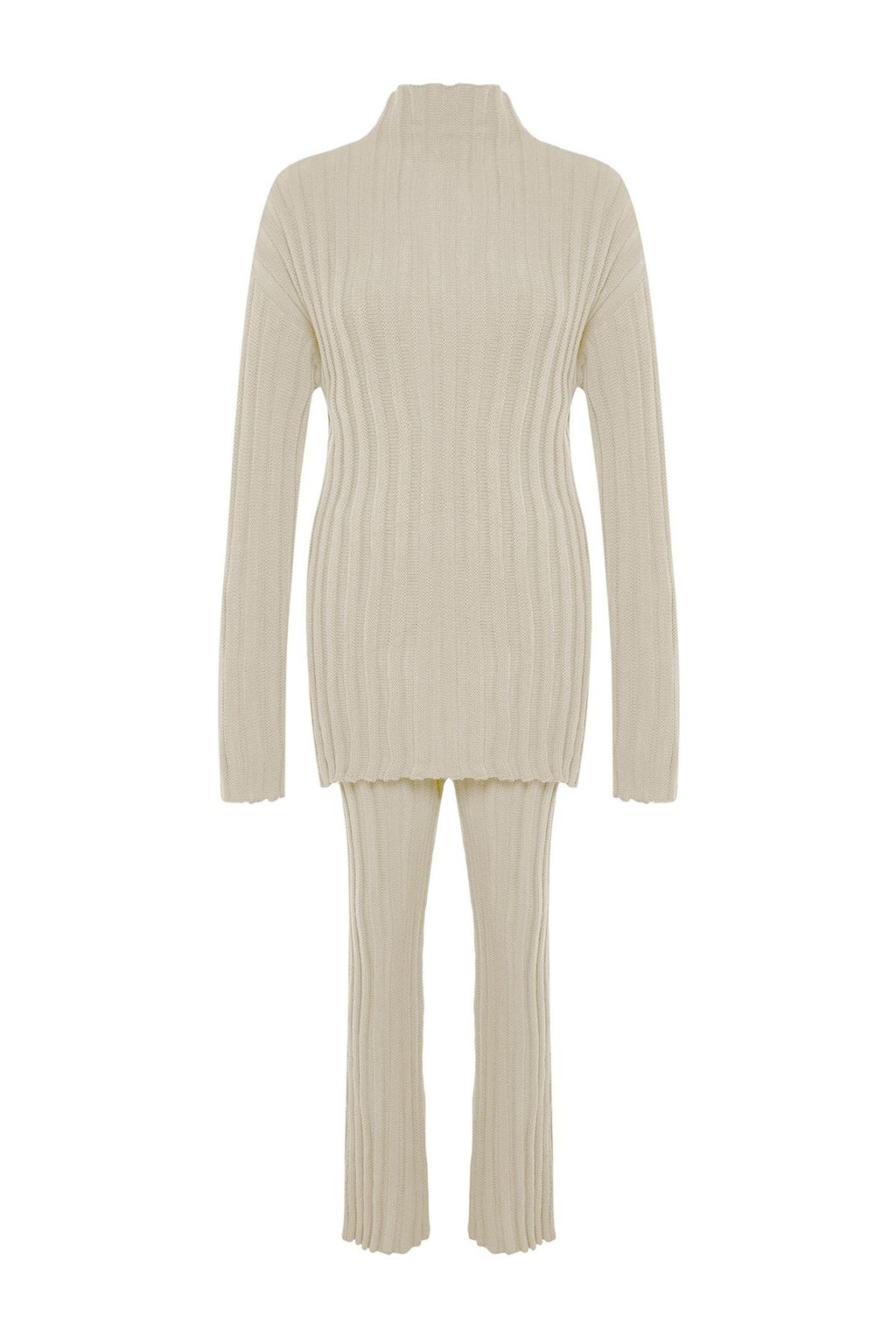 Tas Fitilli Pantolon Y?rtmac Detayl? Triko Alt-Ust Tak?m TWOAW24AU00013