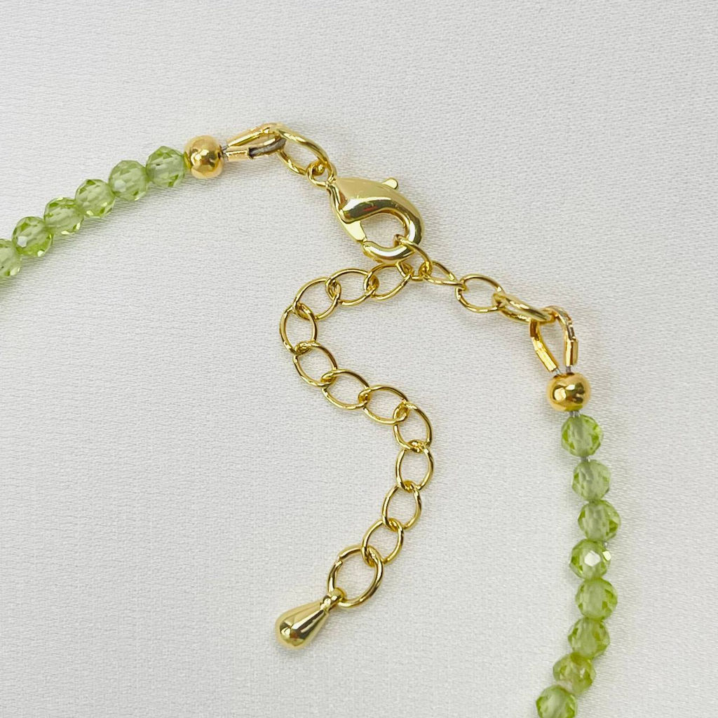 Браслет из Хризолита и Жемчуга 16,5 см +