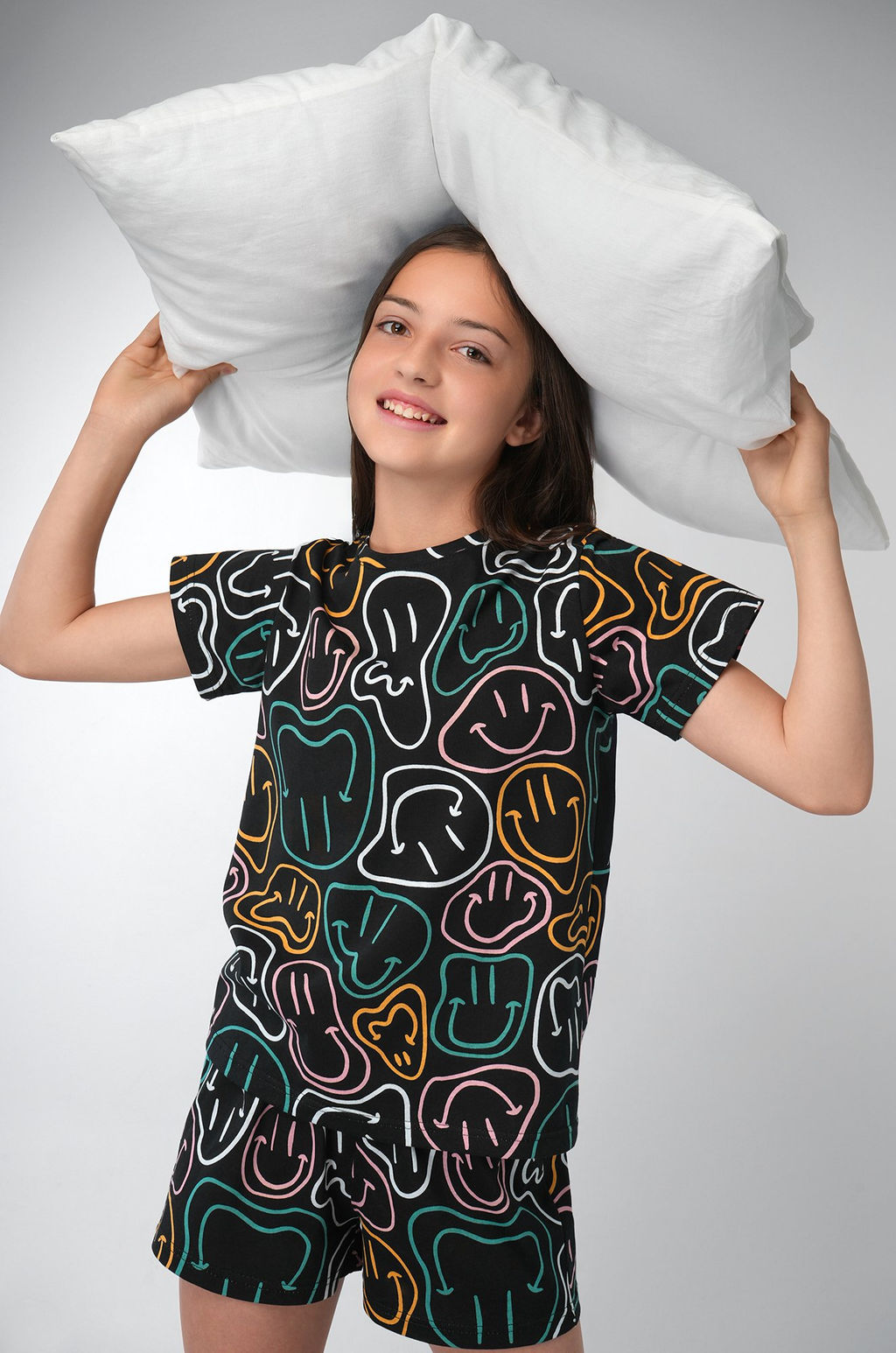 Хлопковая пижама для девочки с шортами Happyfox