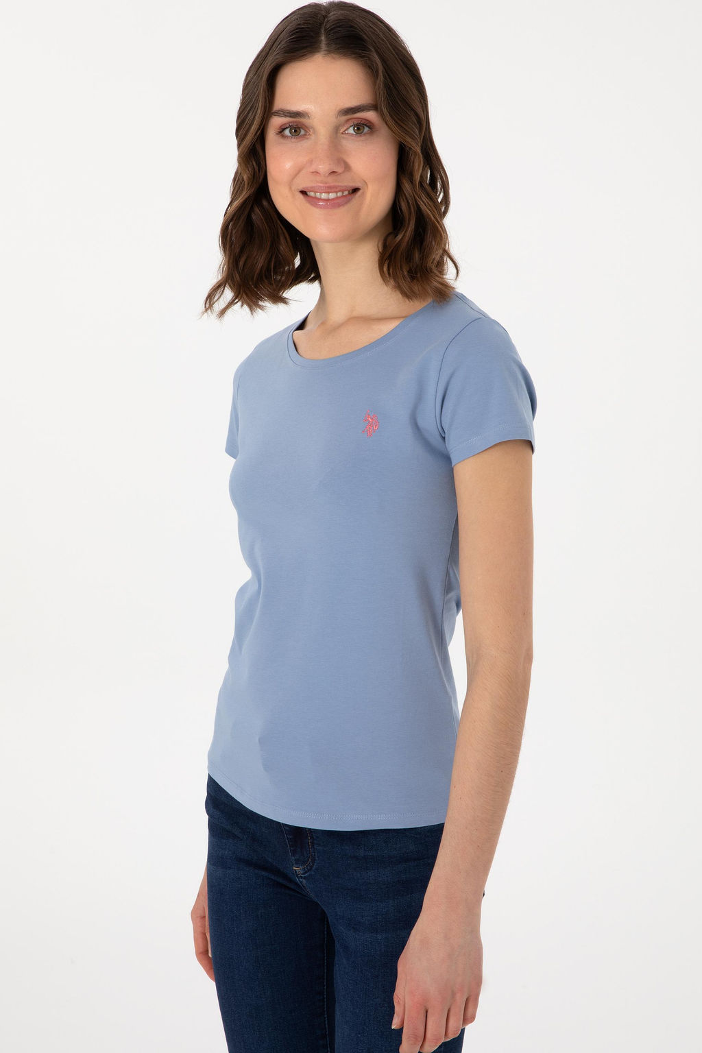 Kad_n Mavi Bisiklet Yaka Ti__rt Sepette S_rpriz _ndirim - U.s. polo assn фото 3