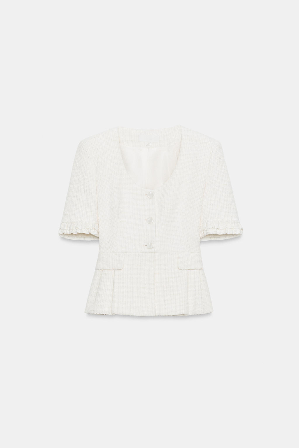 CHAQUETA PEPLUM VOLANTES MANGA CORTA / Crudo - Zara фото 8