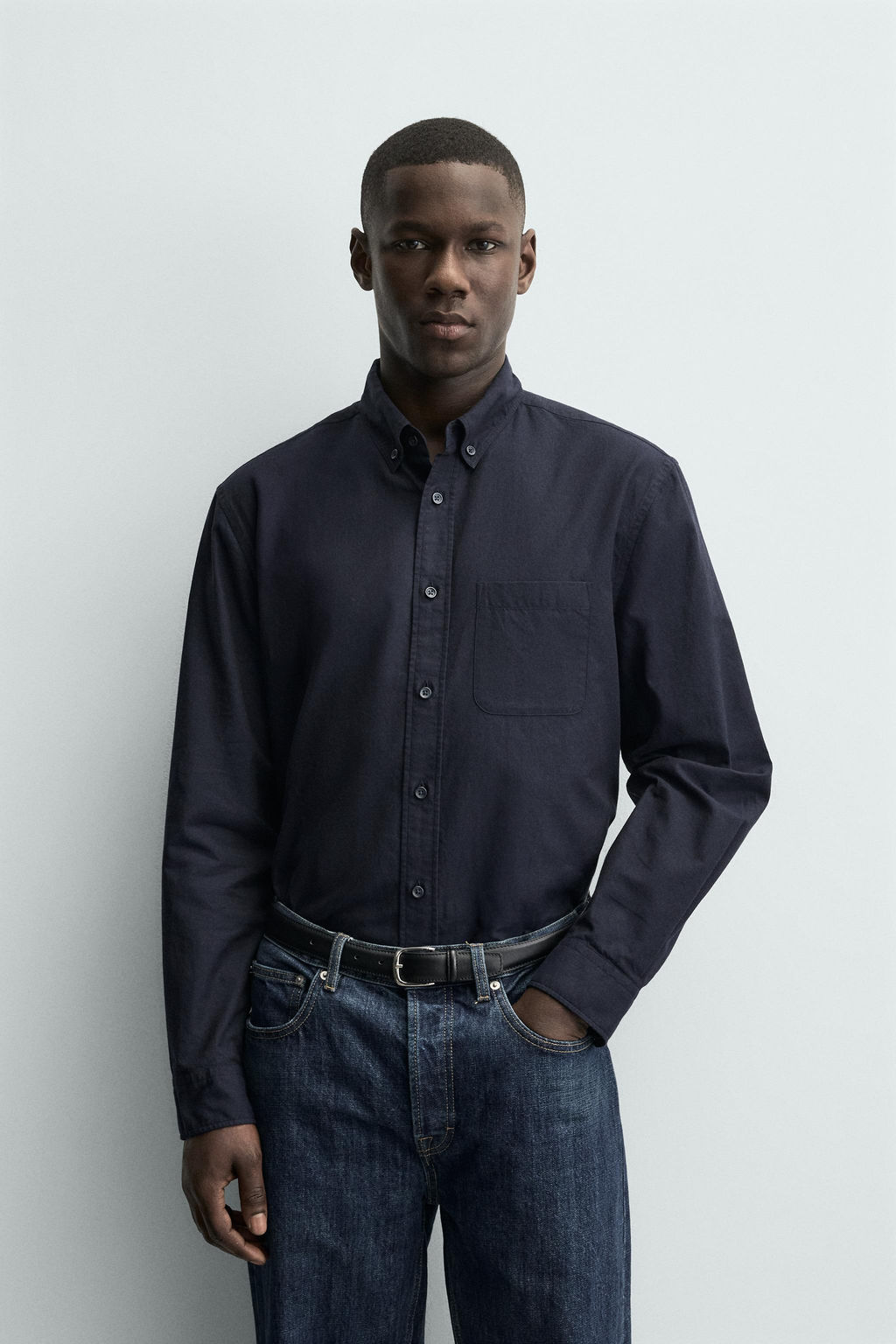 CAMISA ALGOD?N SOFT / Marino - Zara фото 2