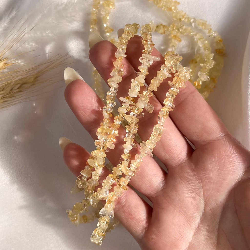 Бусины для украшений из Цитрина крошка 80 см