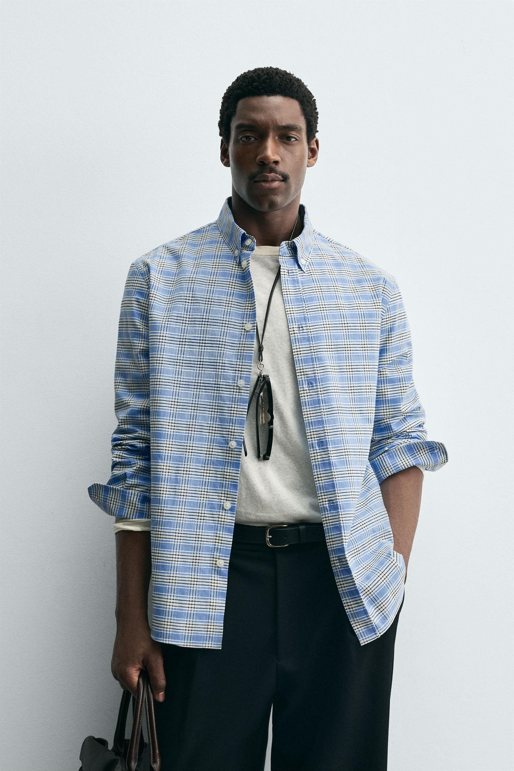 CHECK BUTTON-DOWN COLLAR SHIRT - Zara фото 2