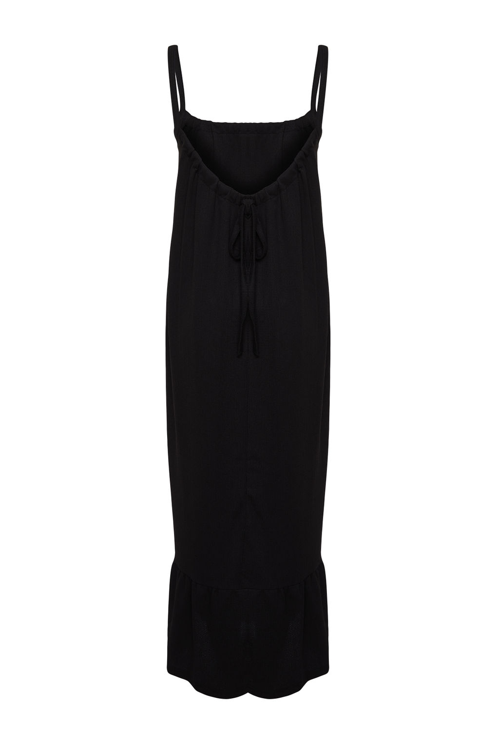 TRENDYOLMILLA Siyah S?rt Detayl? Ask?l? Burumcuk/Dokulu Maxi Orme Elbise TWOSS24EL00259  фото 16