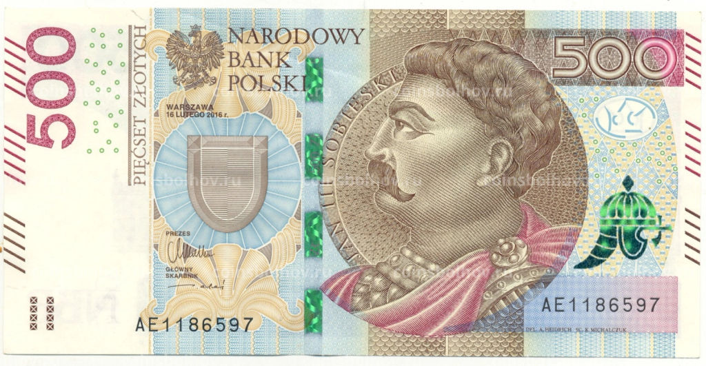500 злотых 2016 года Польша