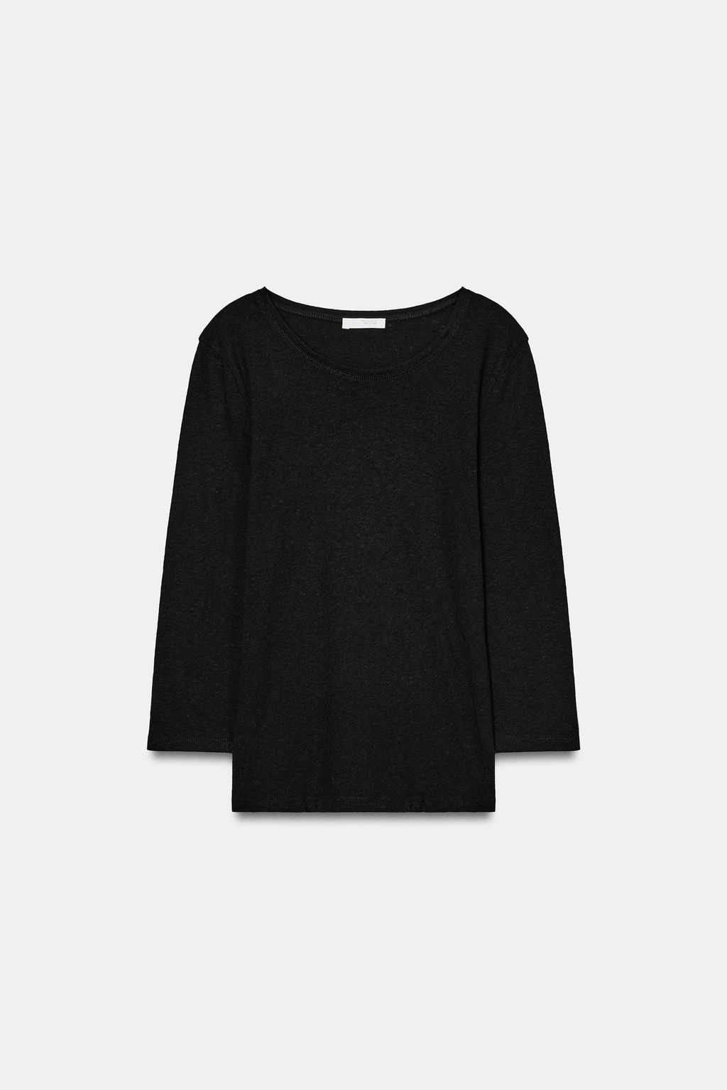 CAMISETA CON LINO EFECTO LAVADO / Negro - Zara фото 5