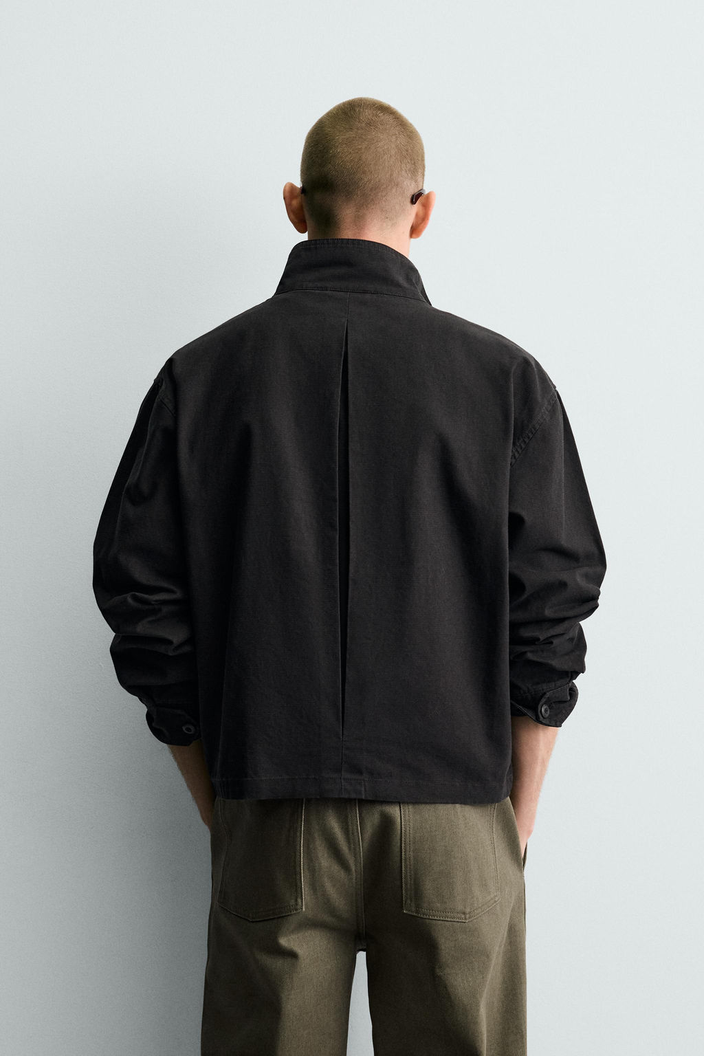 CAZADORA BOXY FIT ALGOD?N / Negro - Zara фото 3