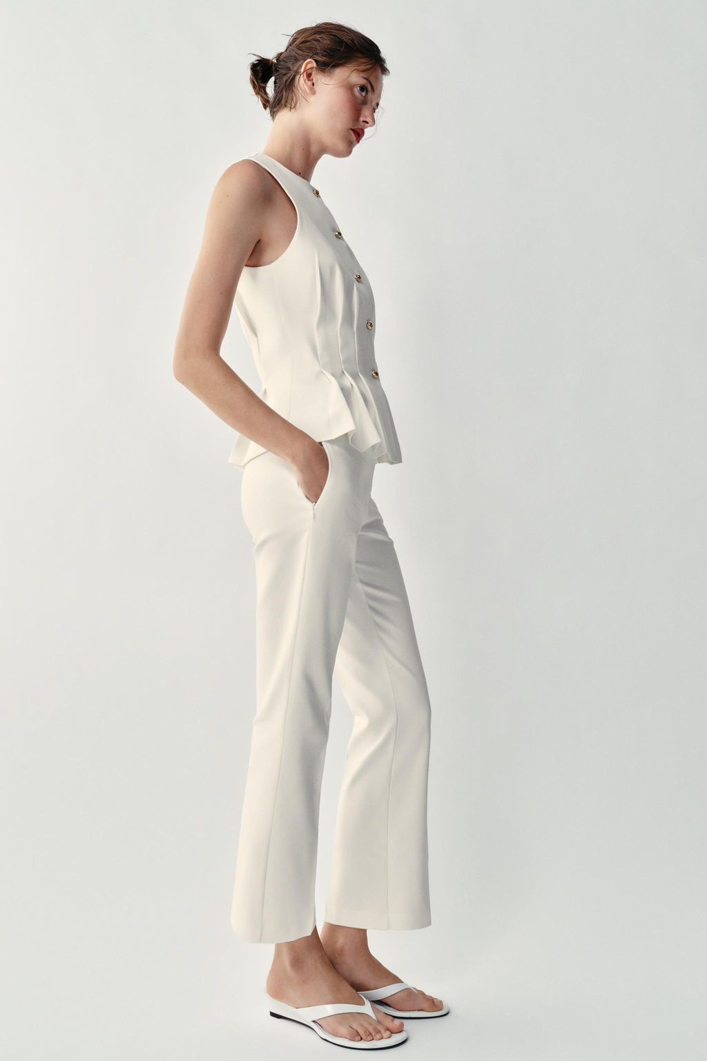 PANTAL?N MINI FLARE / Blanco - Zara фото 4