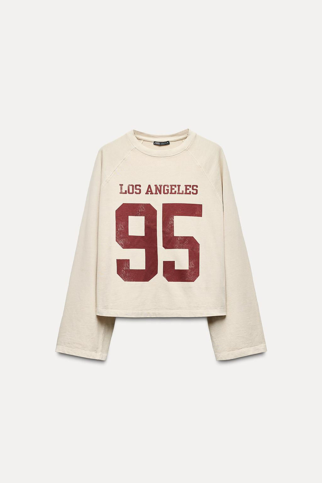 VARSITY WASHED EFFECT T-SHIRT - Zara фото 6