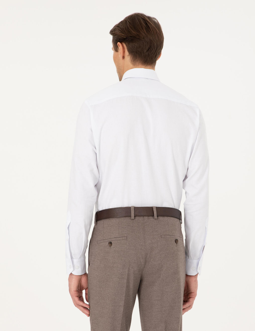 Beyaz Regular Fit Uzun Kollu G_mlek - Pierre cardin фото 5