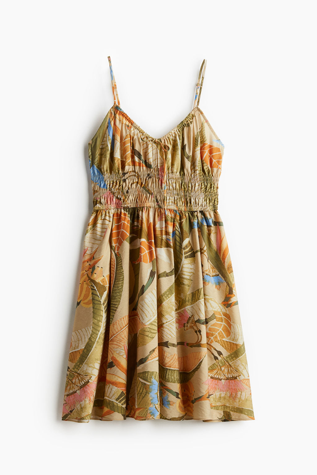 Vestido de tirantes con cintura nido de abeja - H&m фото 2