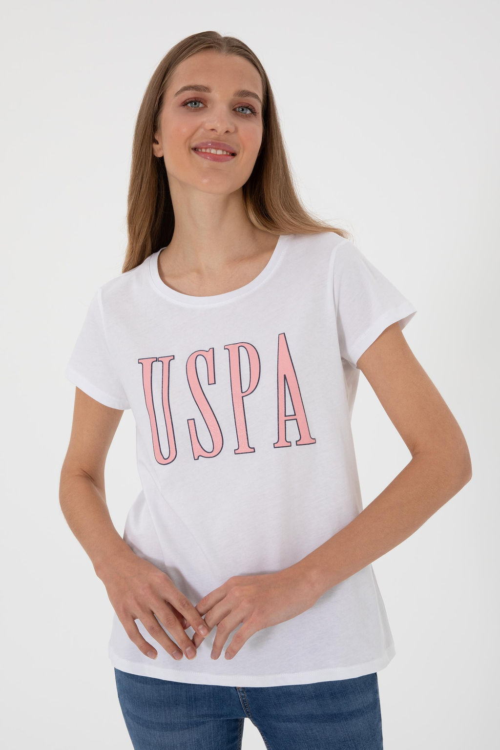 Kad_n Beyaz Bisiklet Yaka Ti__rt Sepette S_rpriz _ndirim - U.s. polo assn фото 4