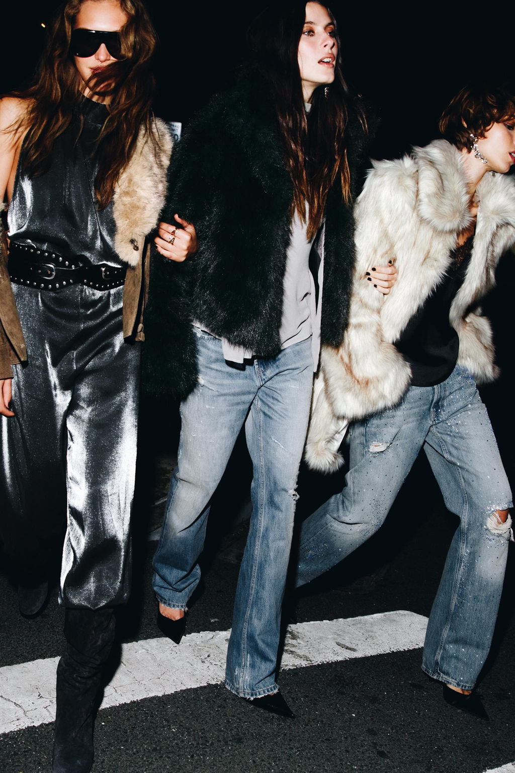 ASYMMETRIC SEQUINNED GEORGETTE TOP