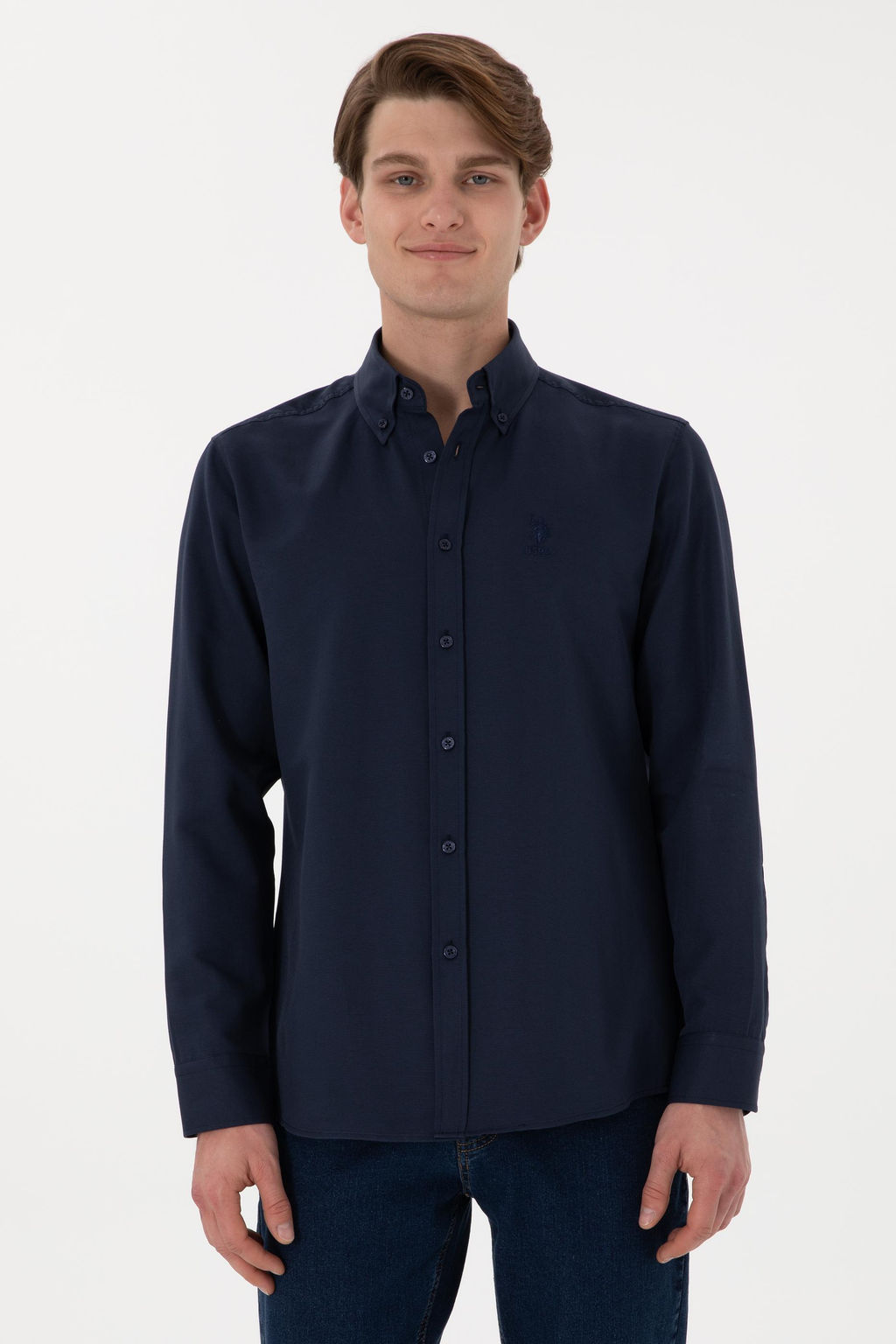 Erkek Lacivert Uzun Kollu Basic G_mlek