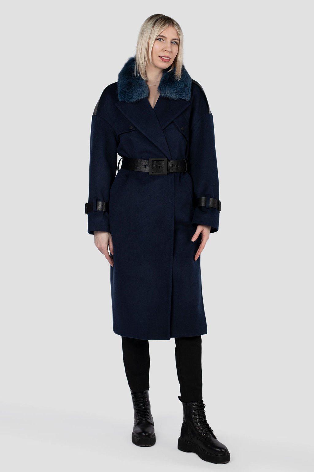 Мех натуральный (песец) Пальто утепленное Термофинн 100 г - El podio фото 2