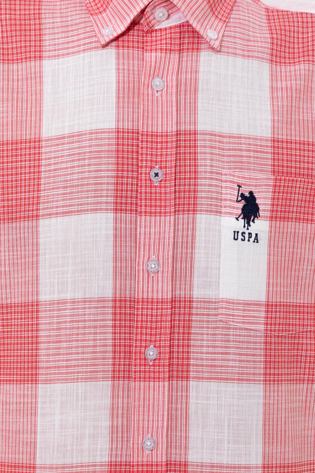 Мужская красная рубашка с коротким рукавом - U.s. polo assn фото 6