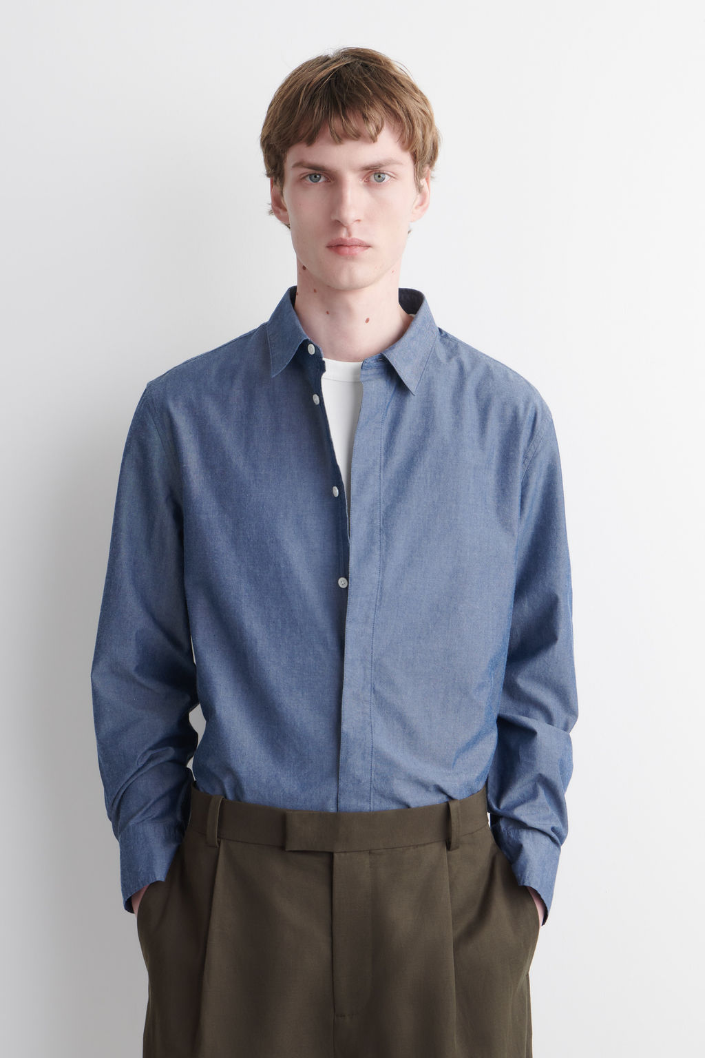 CAMISA DE CHAMBRAY DE MANGA LARGA - H&m фото 2