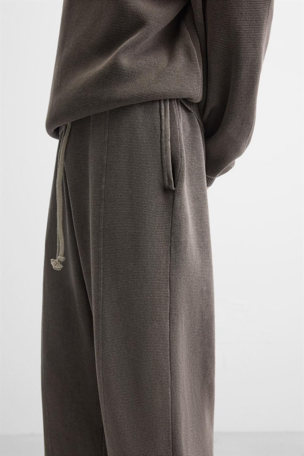 WASHED KNIT JOGGER TROUSERS - Zara фото 5