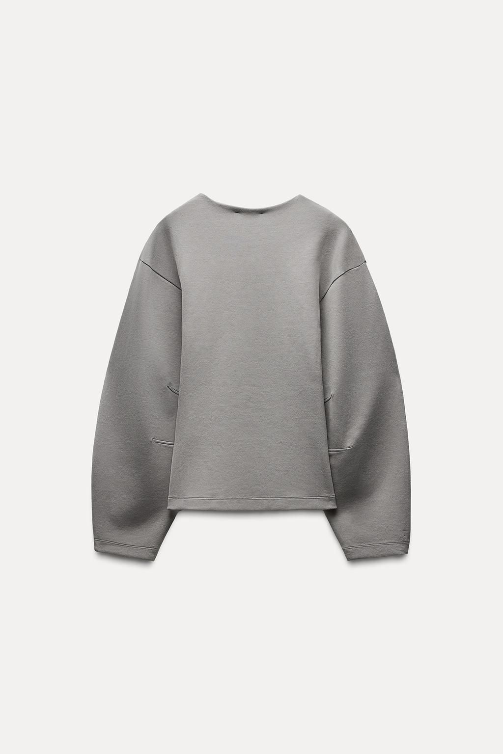 FITTED INTERLOCK SWEATSHIRT - Zara фото 17