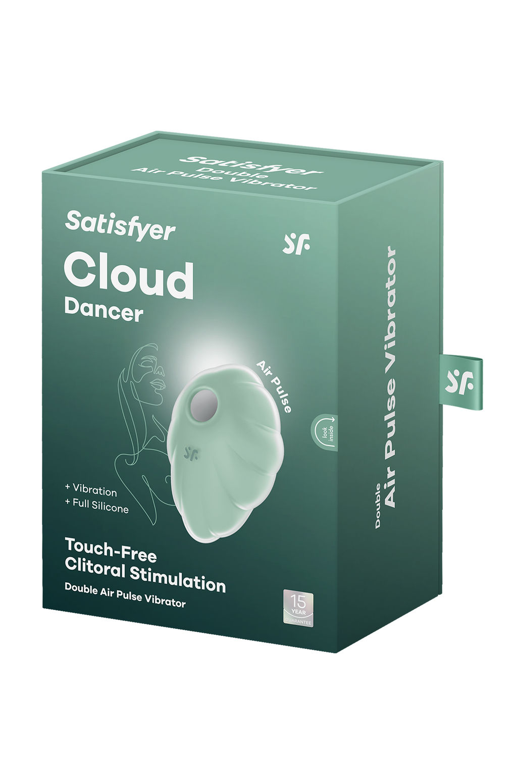 Вакуумный стимулятор клитора Satisfyer Cloud Dancer, силикон, зеленый, 9 см