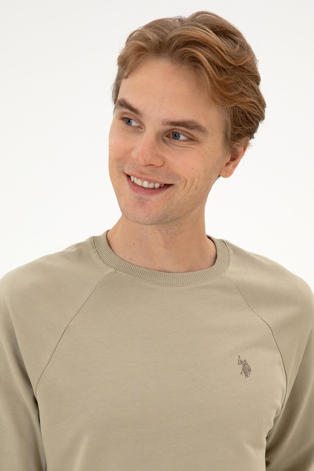 Erkek A__k Haki Basic Sweatshirt Sepette S_rpriz _ndirim